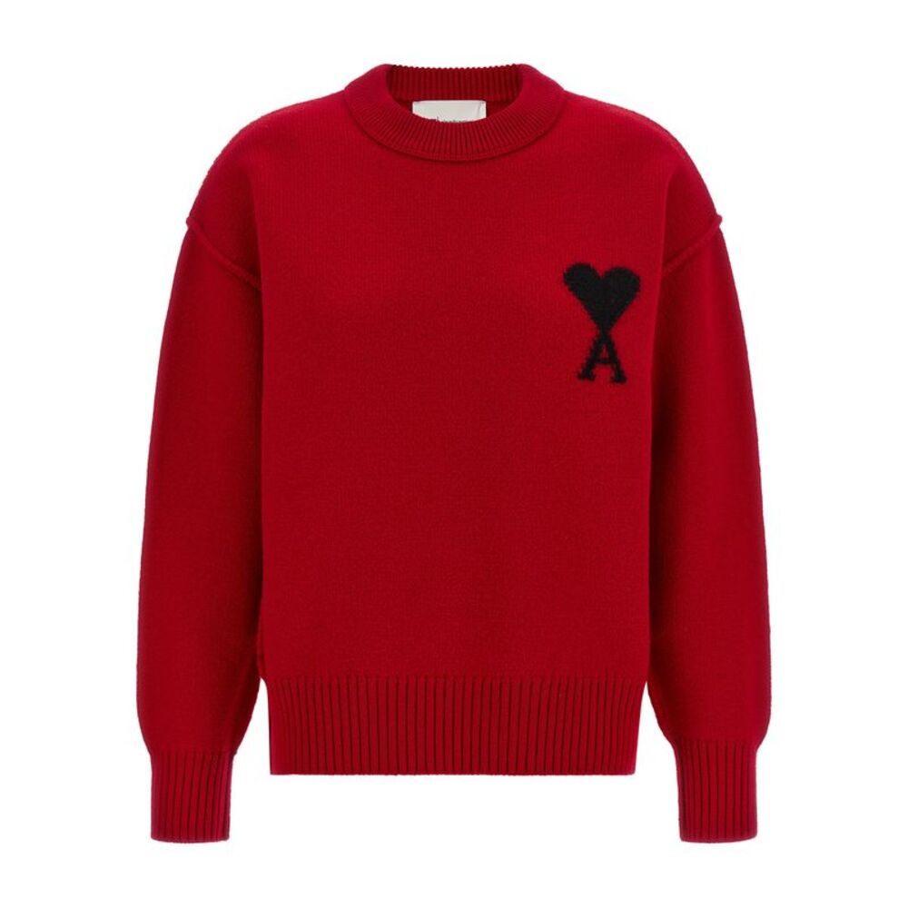 Ami Paris Red Wool Women's Cardigan